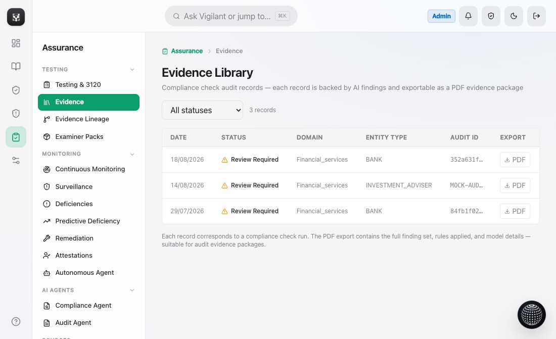 Evidence Library in the live product